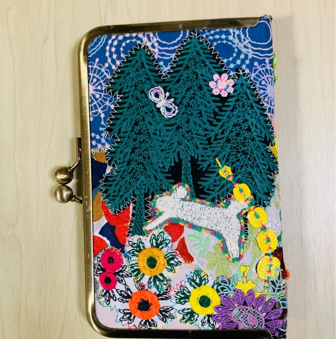ミナペルホネン等刺繍生地のコラージュ★シンプル手帳ケース♪