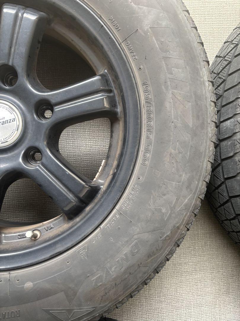 送料込　195/80R15 6穴 ホイール付きスタッドレスタイヤ　4本