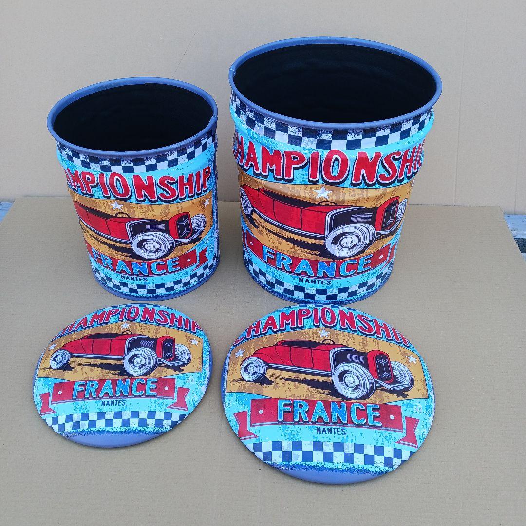 新品 ペール缶 イス スツール 大＆小 2点セット クラシックカー