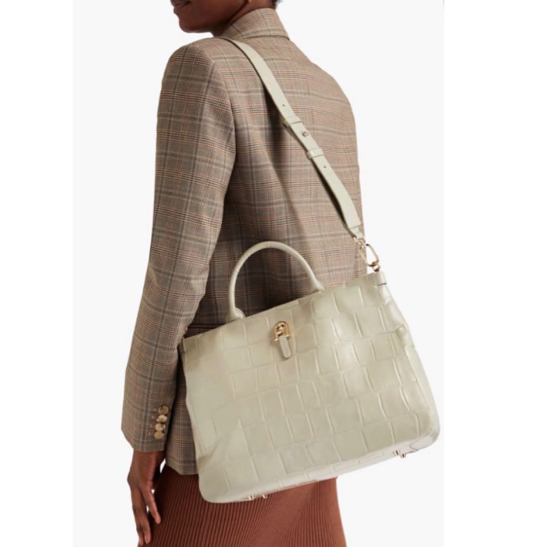 【新品】FURLA フルラ Palazzo レザー クロコ型押し トートバッグ 画像8