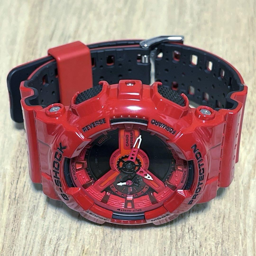 【レア光沢レッド未使用級美品】G-SHOCK GA-110LPAアナデジ電池新品
