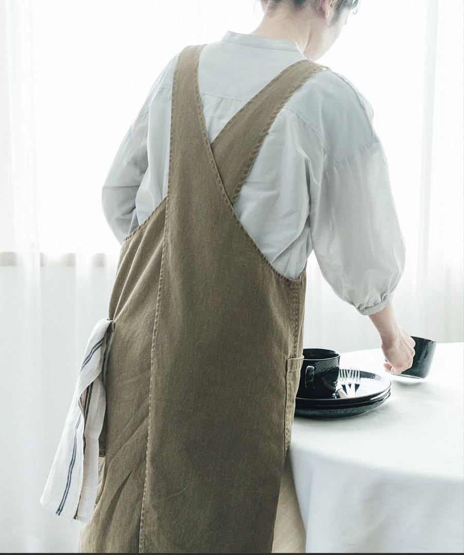 【フェリシモ USEDo】オーバーオール風バッククロスエプロン 新品