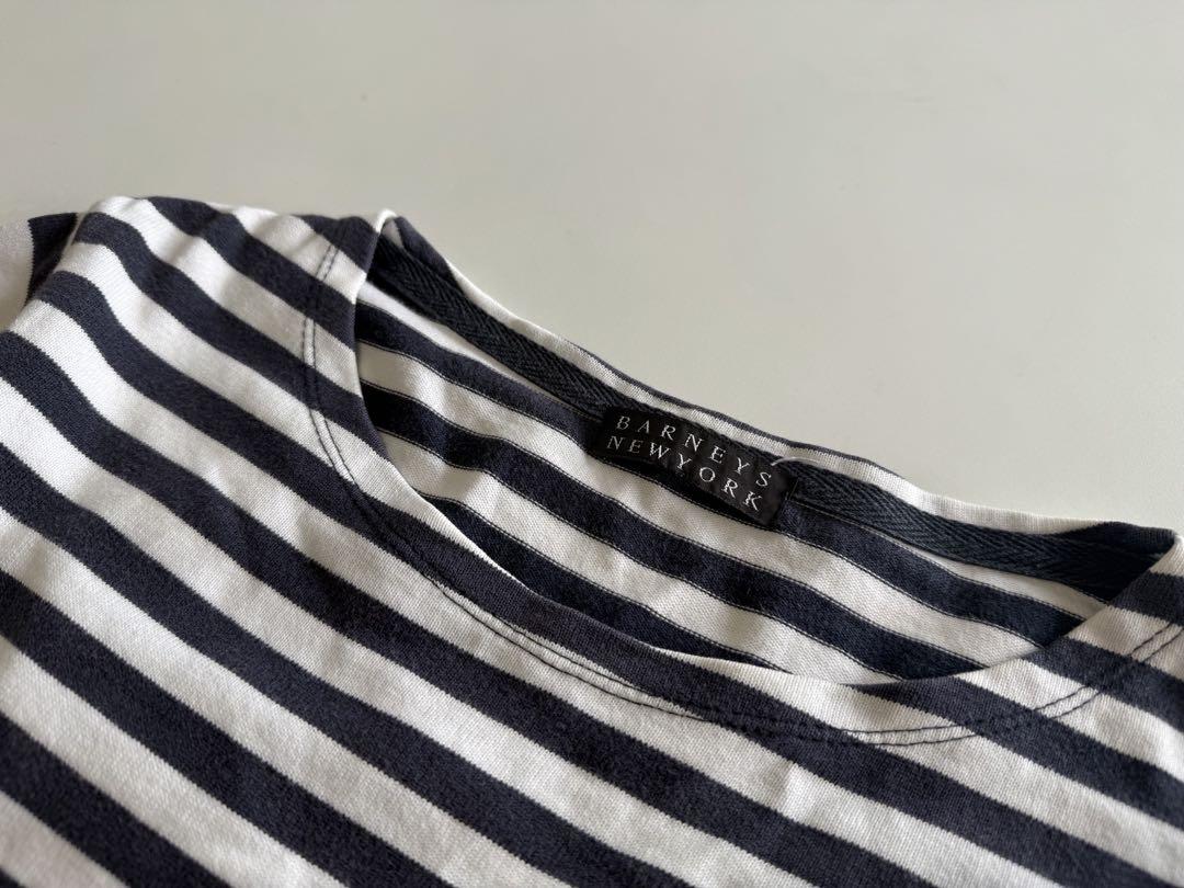 送料無料 通販 ファッション BARNEYS NEWYORK バーニーズニューヨーク ボーダーTシャツ カットソー(長袖/七分)
