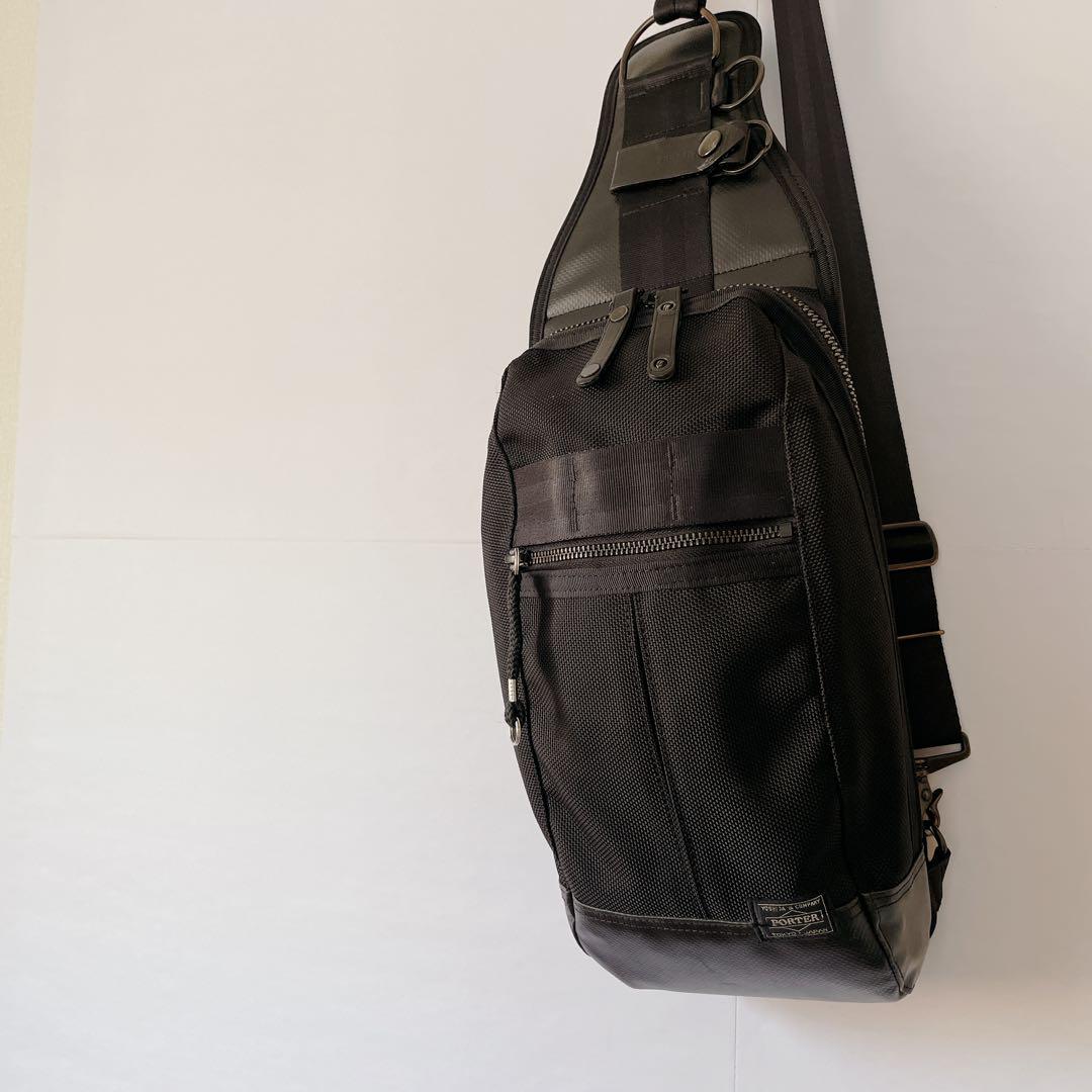 完売品】美品 PORTER HEAT メッシュスリングバッグ ブラック