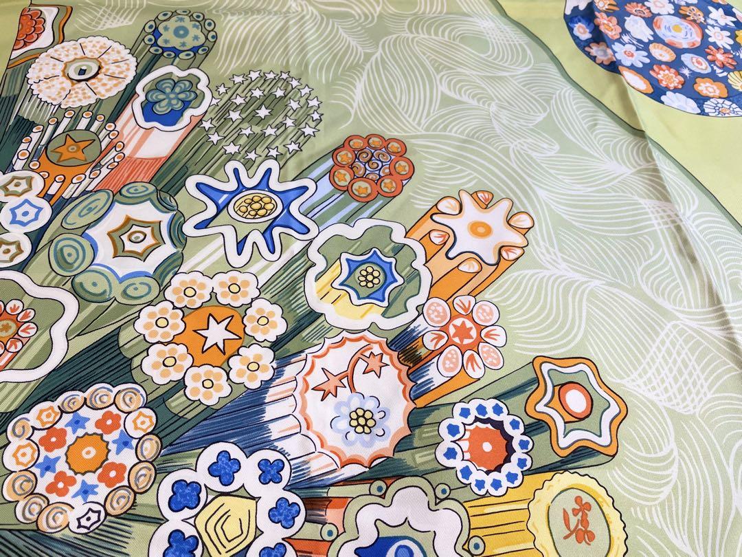 希少！】HERMES カレ90 シェルフェール & ペーパウエイト 2 黄緑