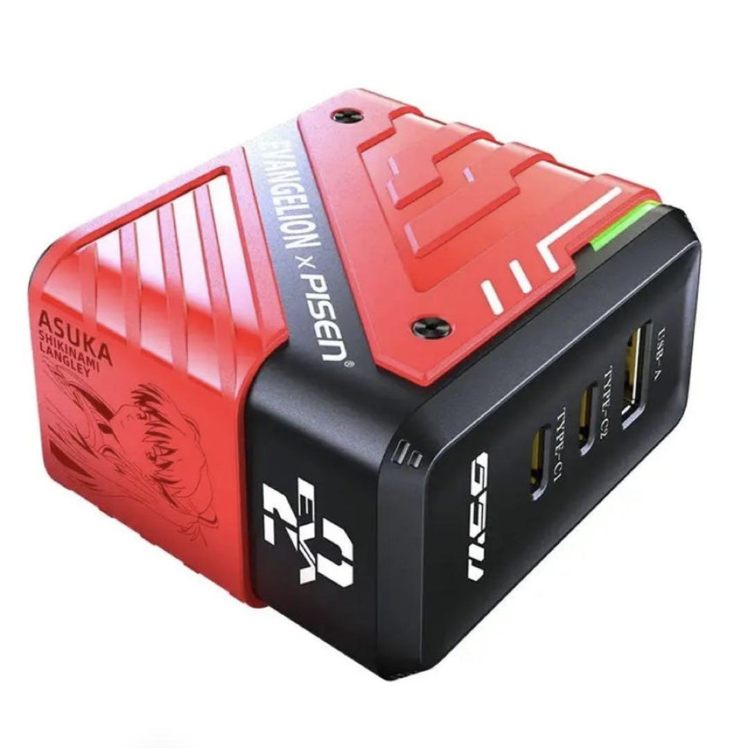 Pisen x エバンゲリオン 2号機 65W 2C1A 充電器セット