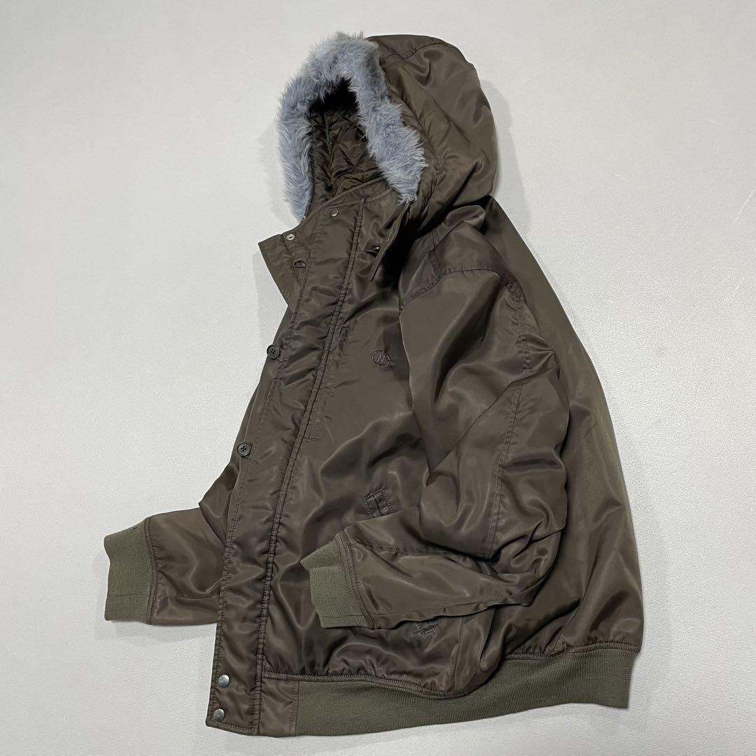 90s Nautica N2B フライトジャケット ファー y2k 短丈 パンク