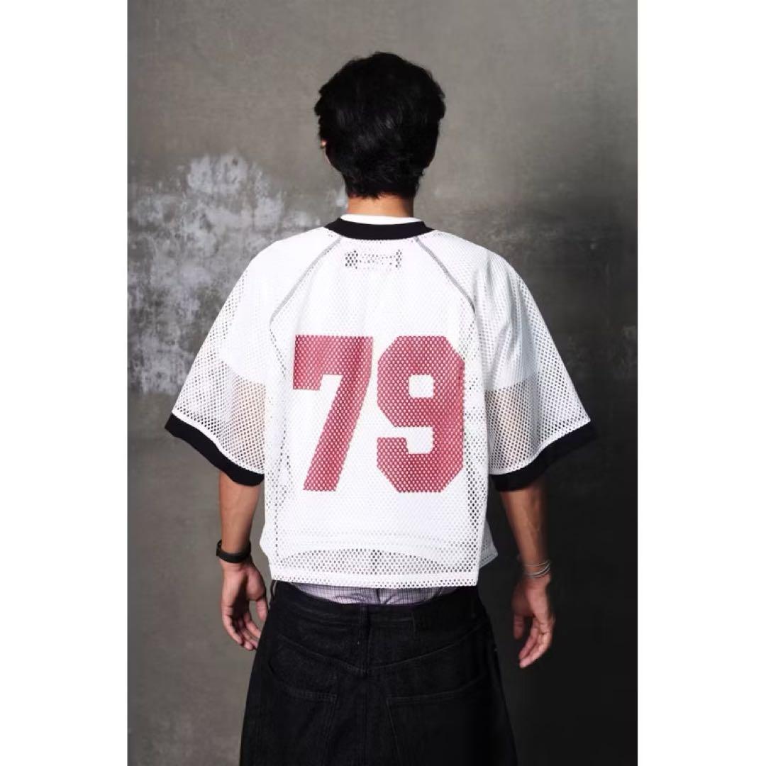BEVIS ジャージー メッシュTシャツ（ホワイト）