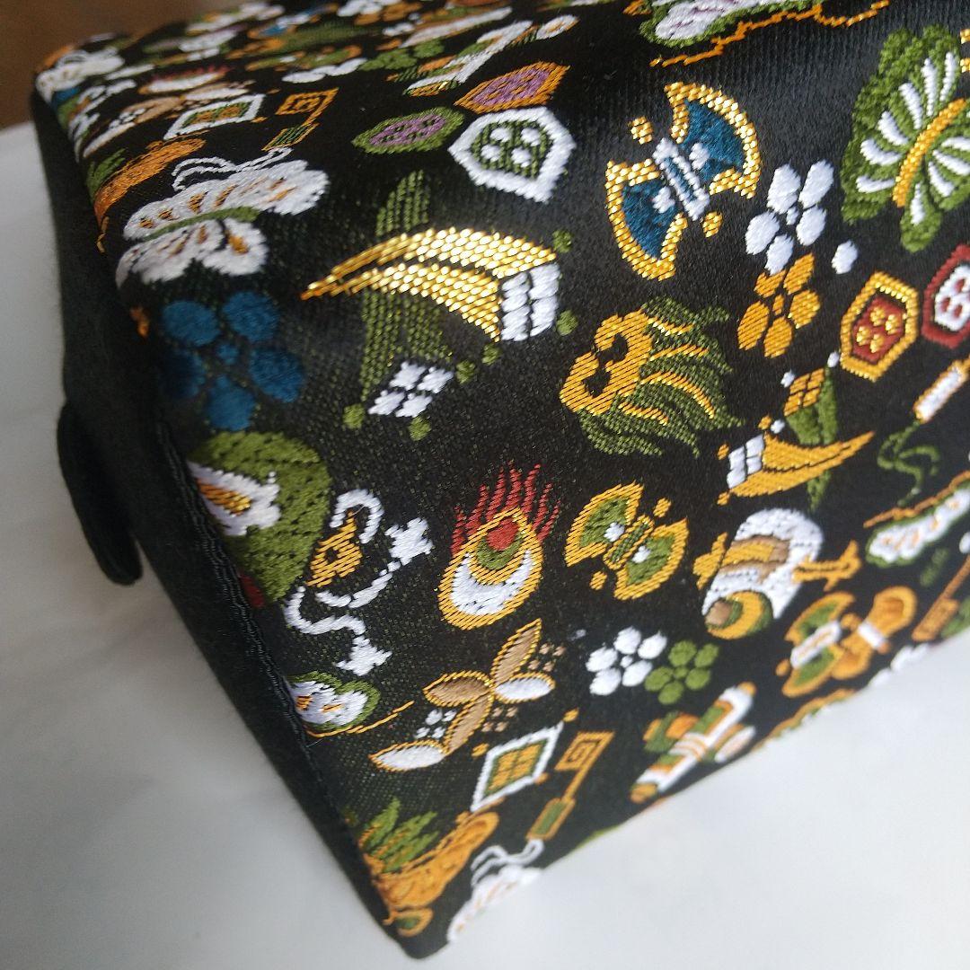 ◆中古品 宝尽くし 利休バッグ 黒 ◆