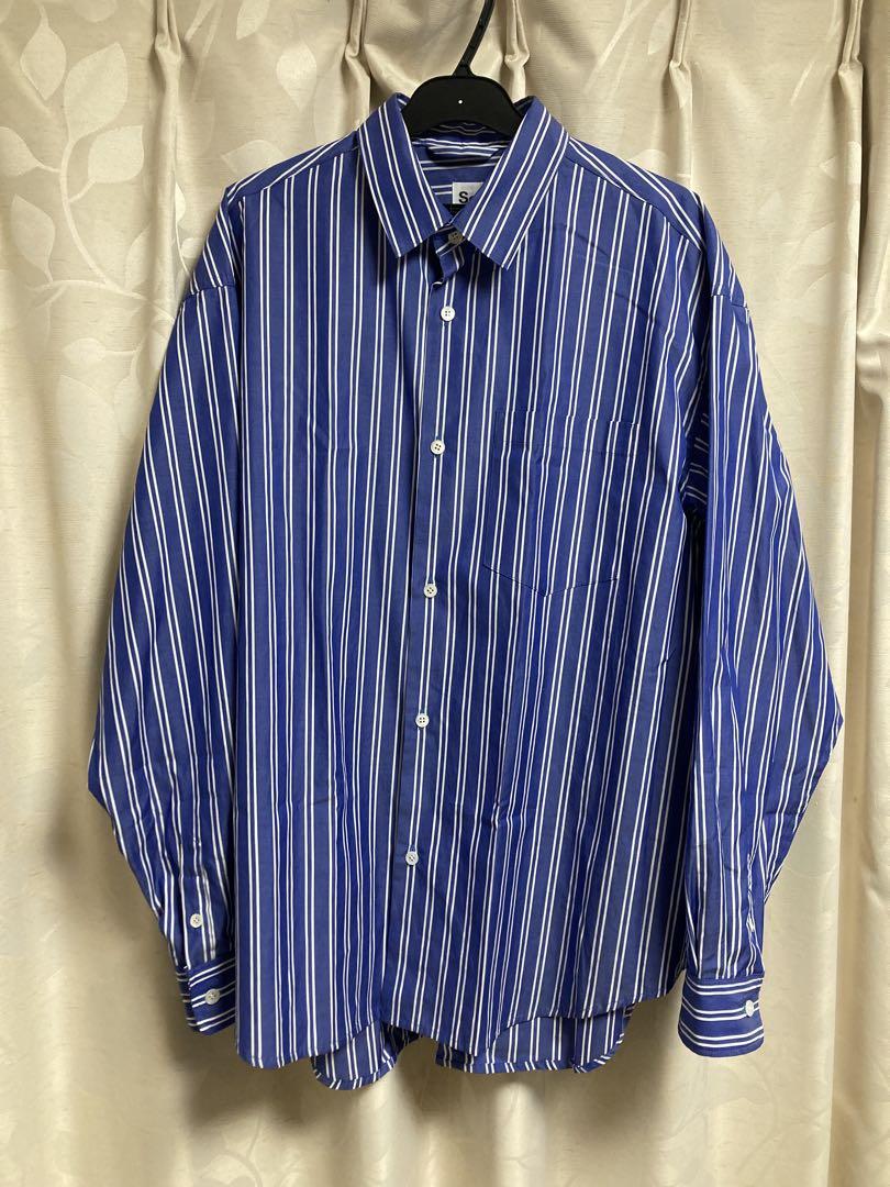 大山シュン So 長袖ストライプシャツ ブルー/ホワイト M fit=scale-down,w=1200
