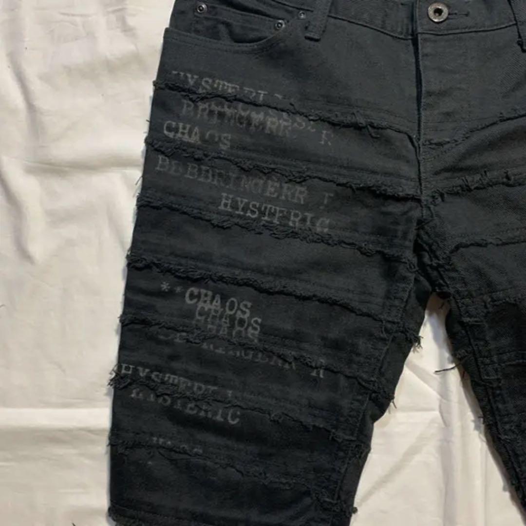 希少 HYSTERIC GLAMOUR クラストデニム ツギハギ ショーツ 日本向け正規品 希少 ヒステリックグラマー ツギハギ パンツ デニム/ジーンズ