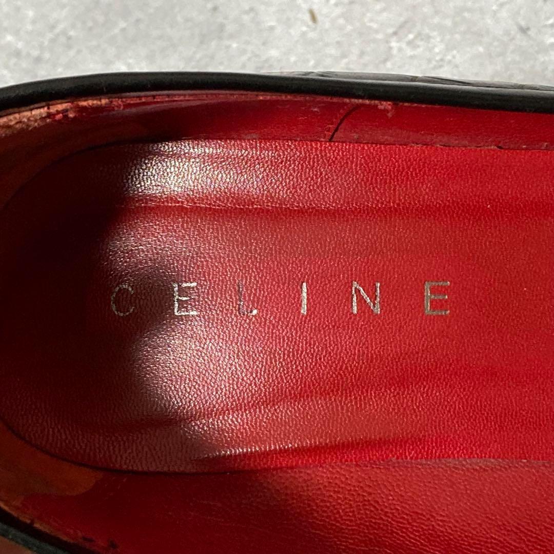 セリーヌ　CELINE　ポインテッドトゥパンプス　型押し　エスパド　36.5