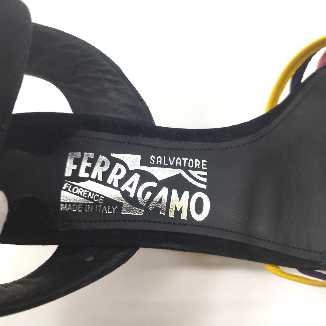 新品　Salvatore Ferragamo 25 サンダル 本革　ミラーヒール
