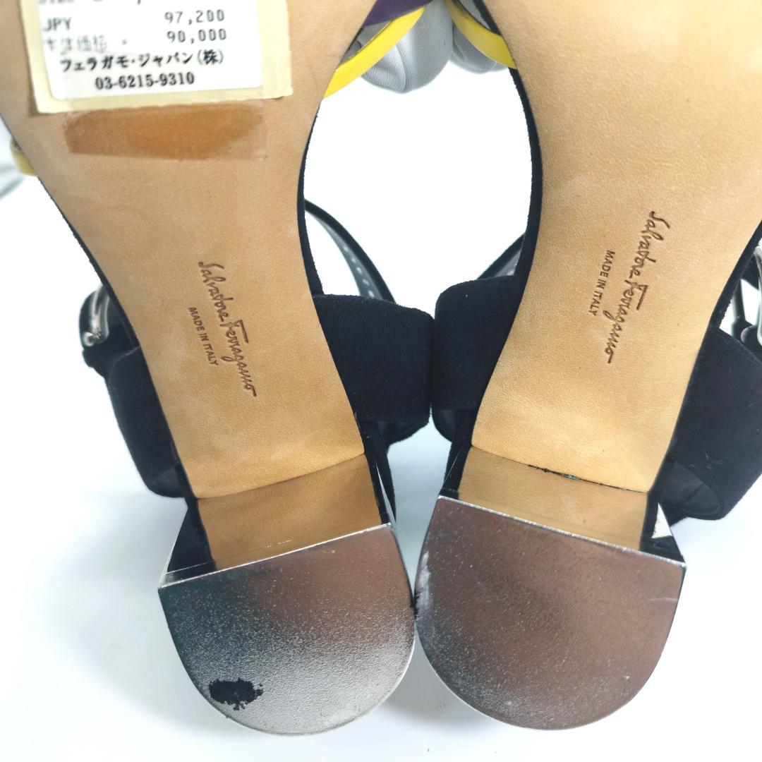 新品　Salvatore Ferragamo 25 サンダル 本革　ミラーヒール