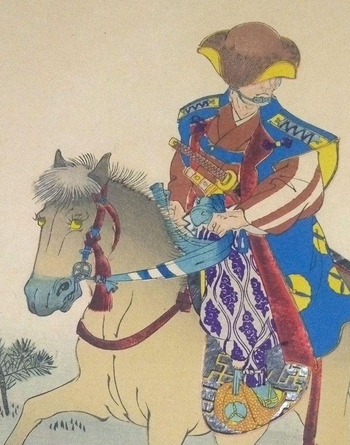 浮世絵、千代田之御表(小金原牧狩引揚ノ図）橋本周延画