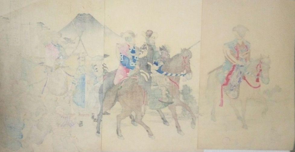 浮世絵、千代田之御表(小金原牧狩引揚ノ図）橋本周延画