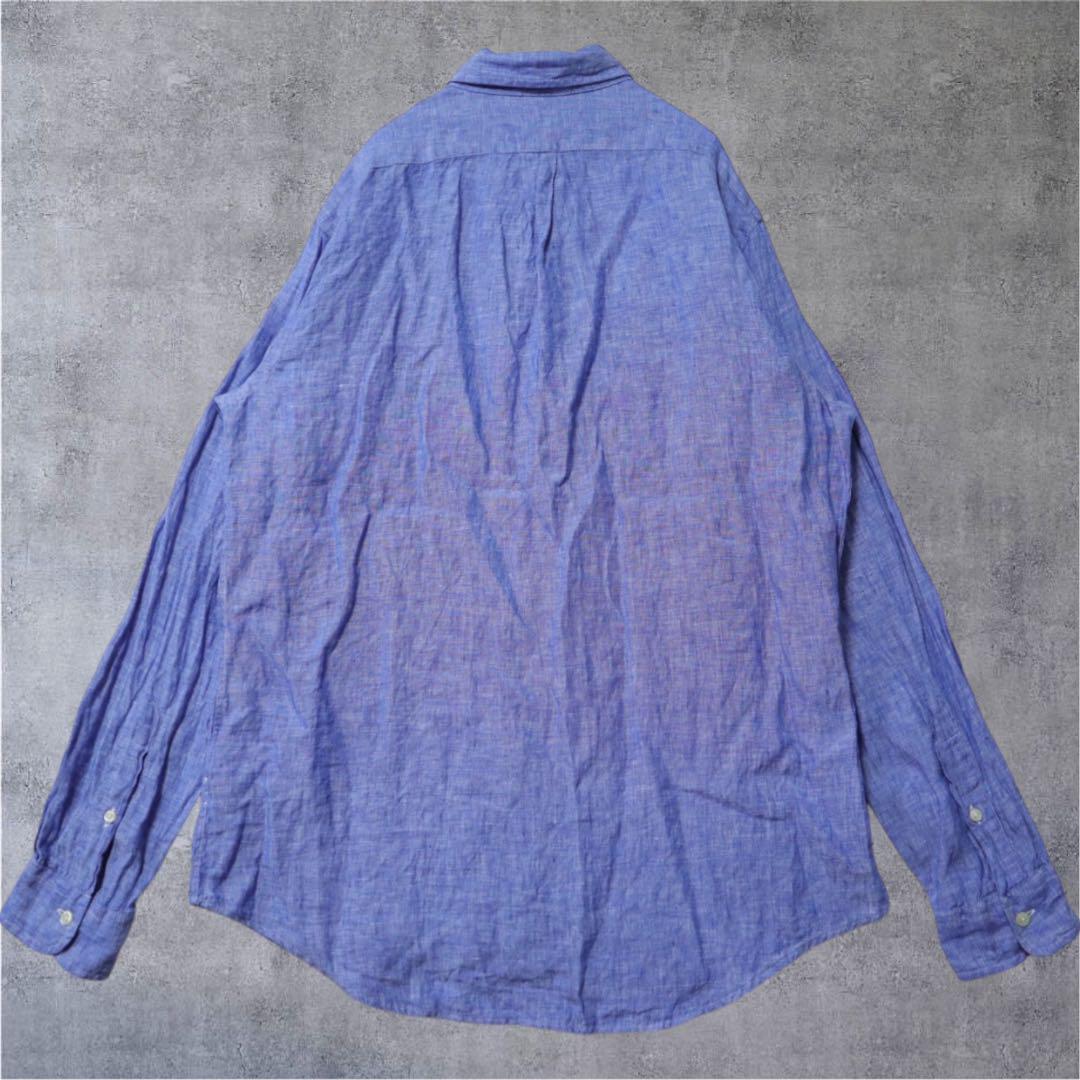 【希少カラー】POLO RALPH LAUREN リネンシャツ M 杢ブルー 希少カラー】POLO RALPH LAUREN リネンシャツ M 杢ブルー - メルカリ