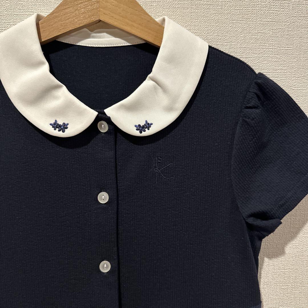 未使用品　組曲　140 ワンピース　ネイビー