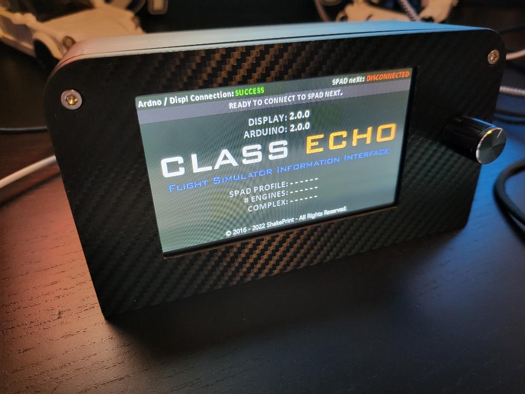 ShakePrint Class Echo フライトシム コントロールパネル