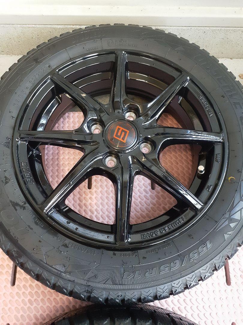 美品軽自動車スタッドレスタイヤ ホイール4本セット 155/65R14 トーヨー