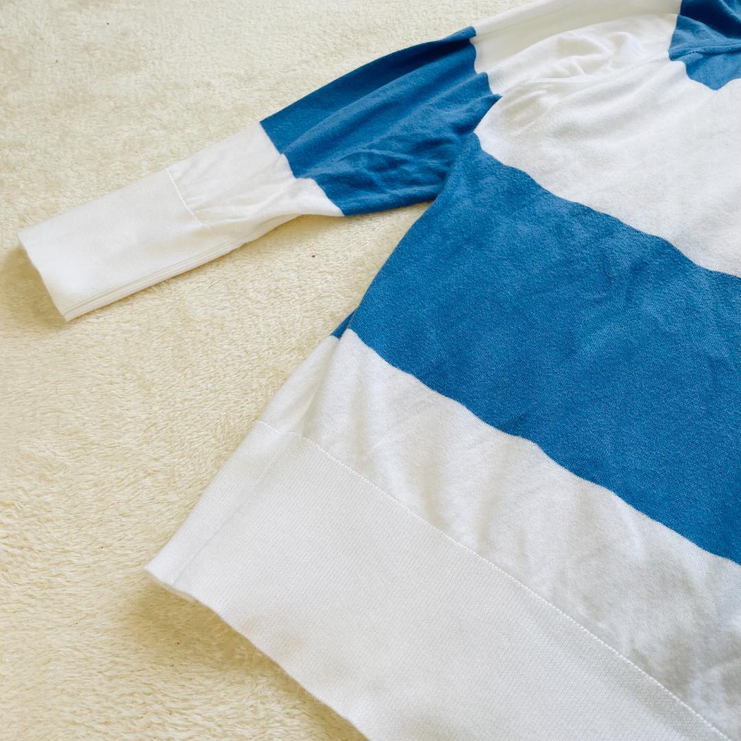 JOHN SMEDLEY Vネックニットカットソー ボーダー - メルカリ