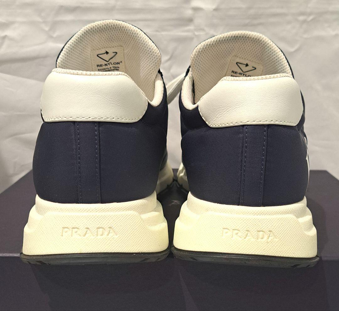 PRADA　プラダ　ナイロン　ロゴスニーカー
ネイビー　27cm