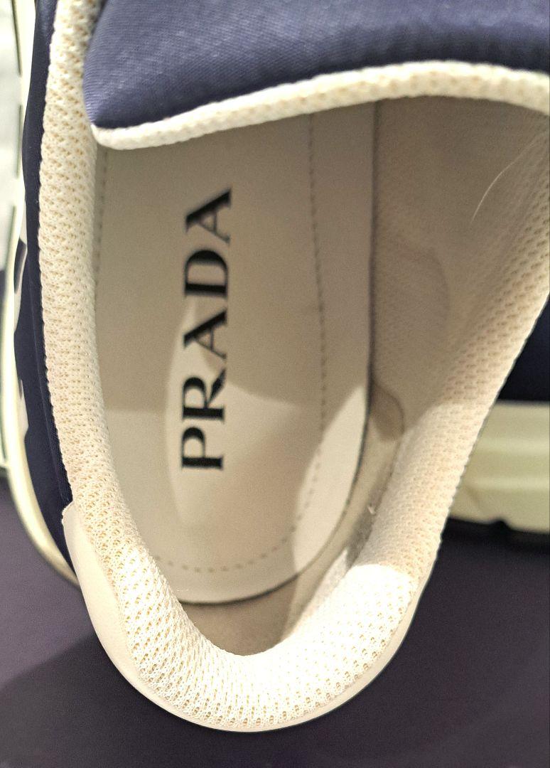 PRADA　プラダ　ナイロン　ロゴスニーカー
ネイビー　27cm