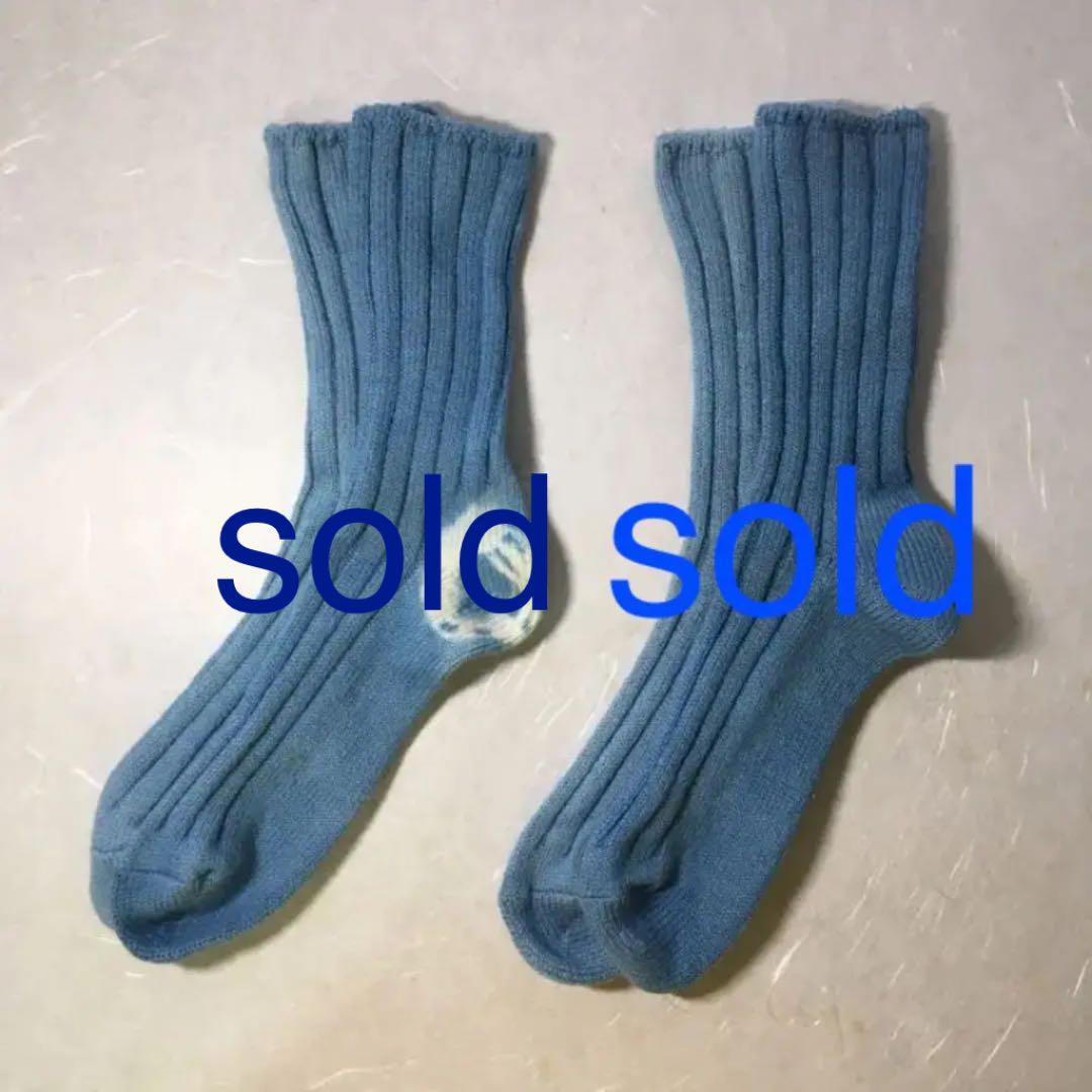 藍染 スラブリブ靴下 1足¥920