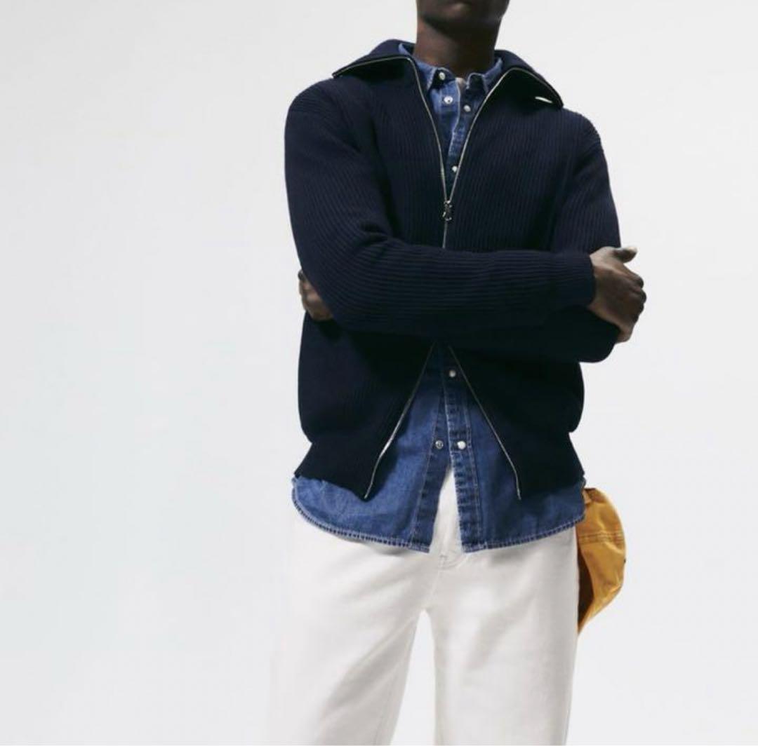 ZARA】ジップアップニットカーディガン (ZARA/カーディガン