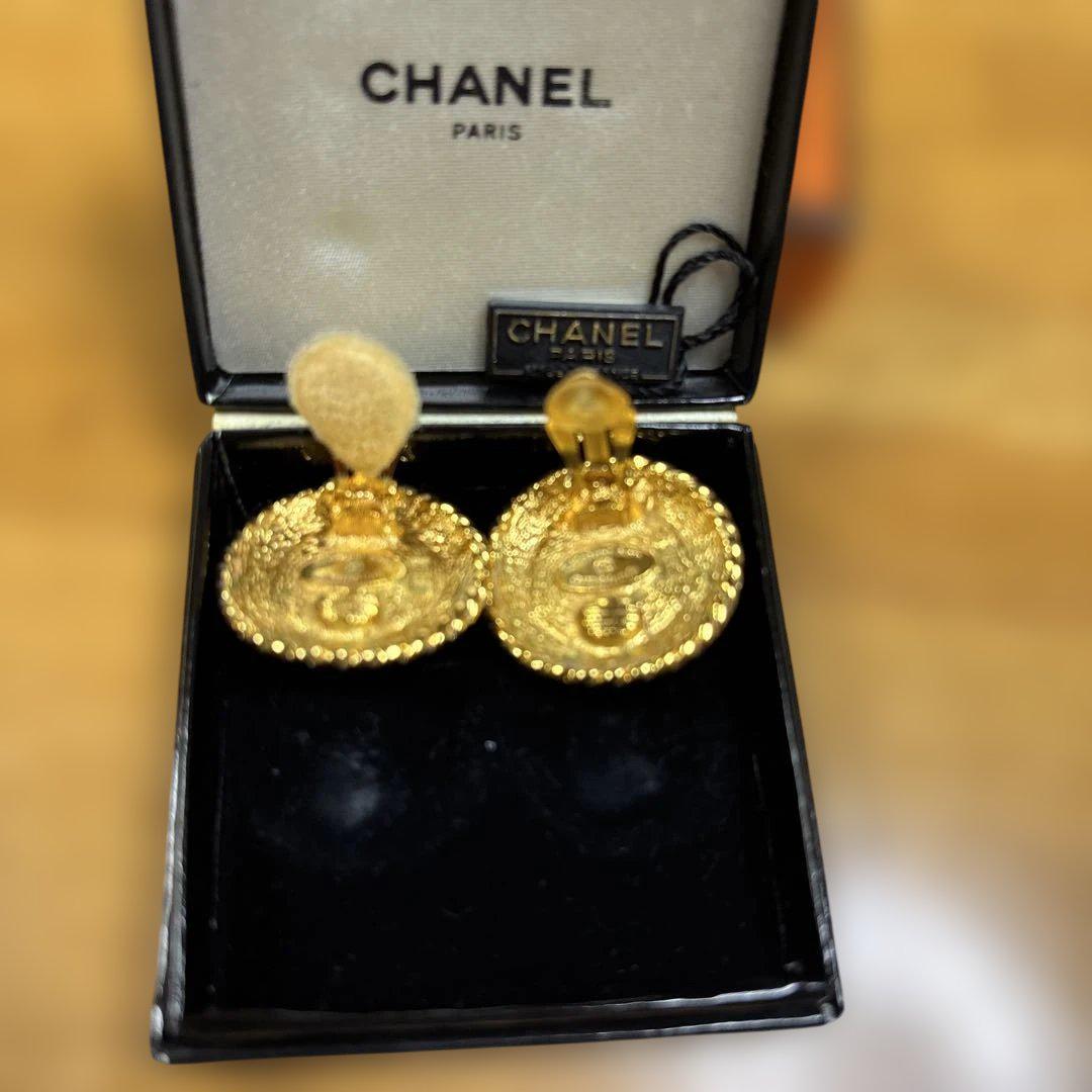 ★パール&ゴールド★CHANEL イヤリング CHANEL 1994年製 パールエッジデザインCCマークイヤリング