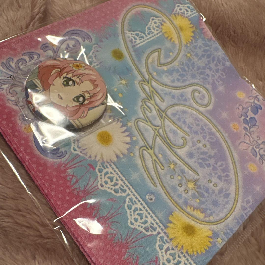 アイカツ　メモリアルハンカチ　北大路さくら 缶バッジ