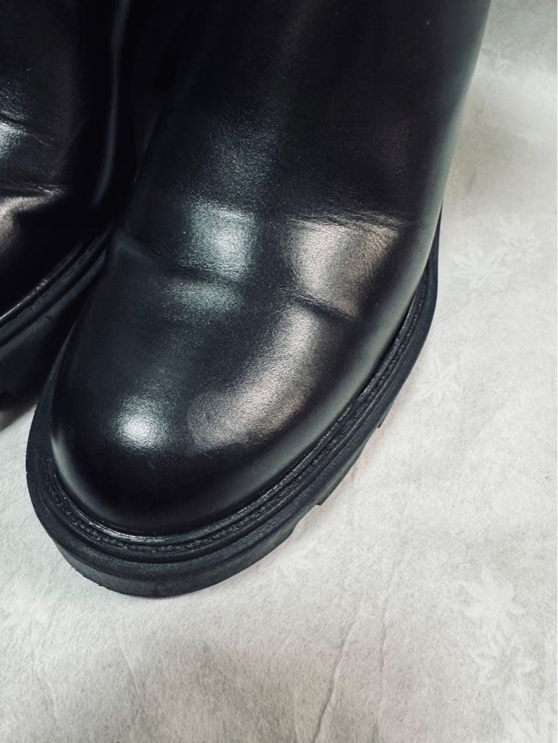 ZARA サイドゴアブーツ　チェルシーブーツ　24.5 ブラック mdprevattcaulkingandwaterproofing.com