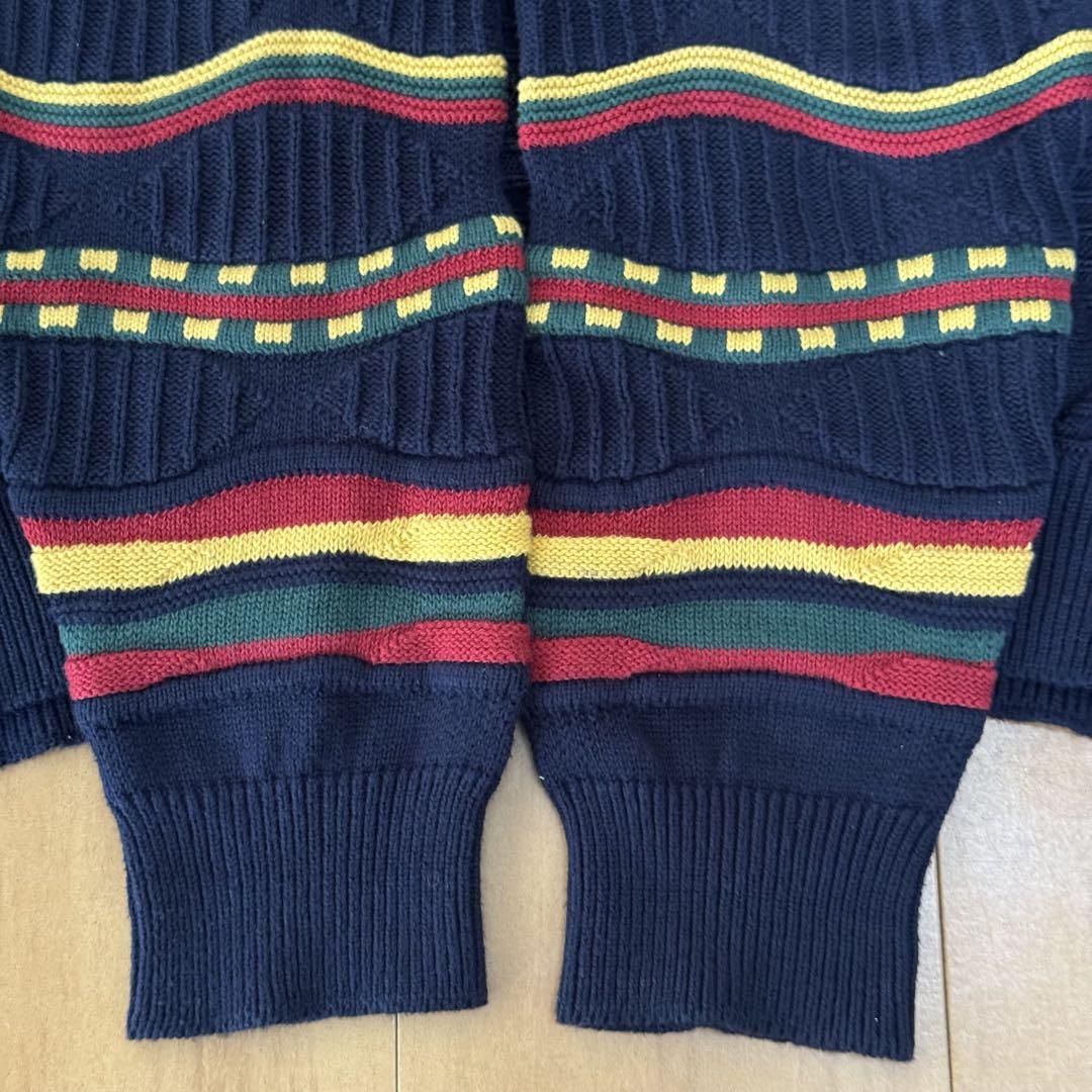 LACOSTE 80s フランス製 3Dニット セーター コットン