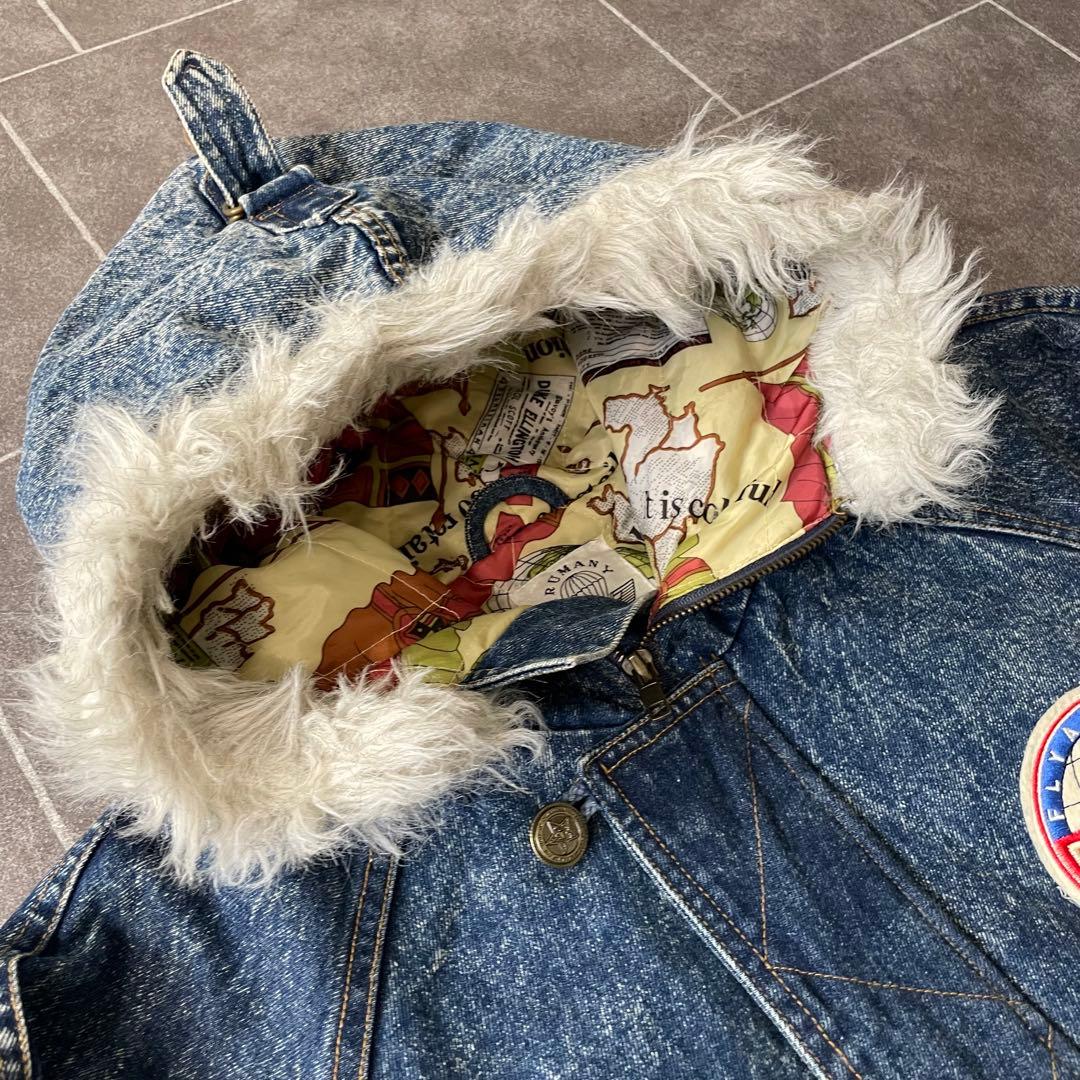 ミリタリーデニムパーカー ファー