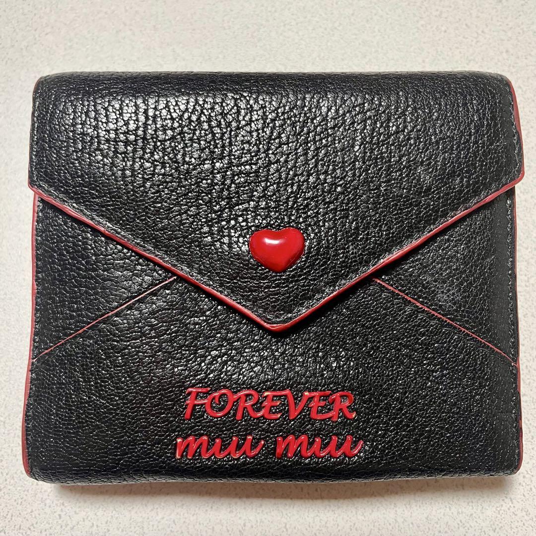 ✨美品✨ミュウミュウ FOREVER miumiu 三つ折り財布 ハート