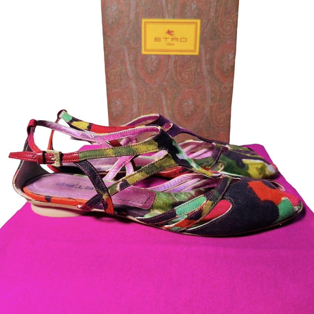 極美品✨ETRO エトロ✨総柄 サンダル パンプス　38 24cm相当 極美品✨ETRO エトロ✨総柄 サンダル パンプス 38 24cm相当