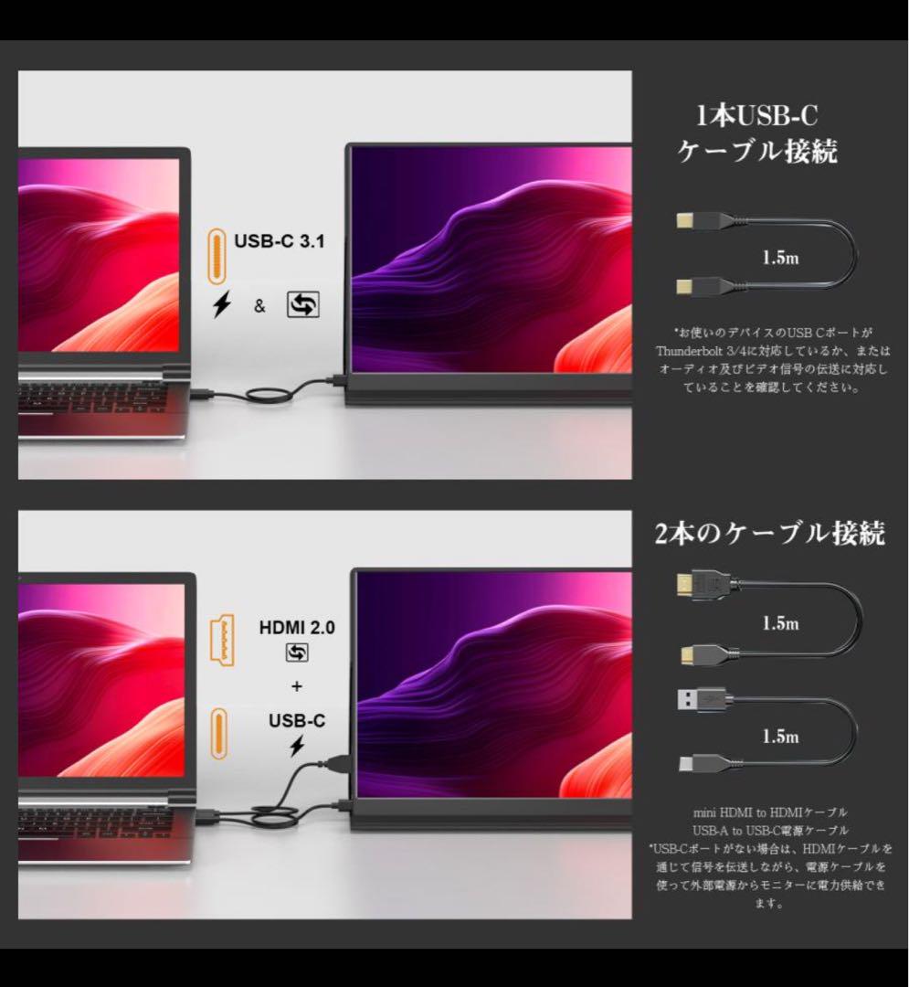 【新品】モバイルモニター 15.6インチ1080P IPS液晶 カバー付 軽量