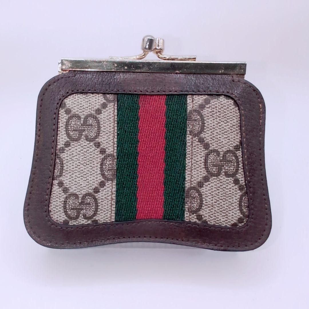 オールド　グッチ　ヴィンテージ　コインケース　GG　シェリー GUCCI オールドグッチ シェリーライン がま口 コインケース 小銭