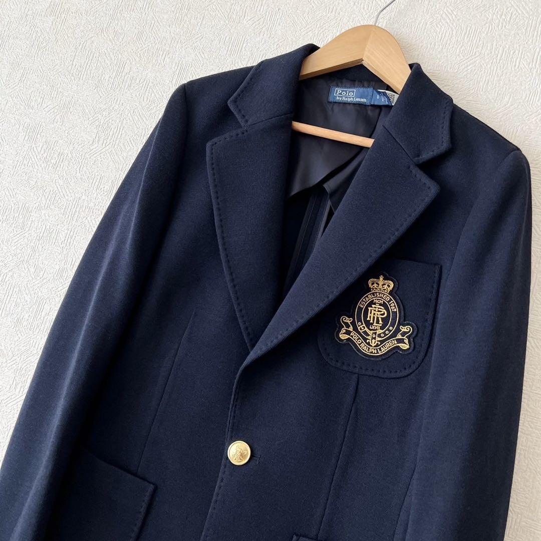POLO RALPH LAUREN 現行 ロゴクレストニットブレザー ネイビー
