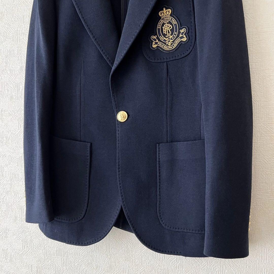 POLO RALPH LAUREN 現行 ロゴクレストニットブレザー ネイビー