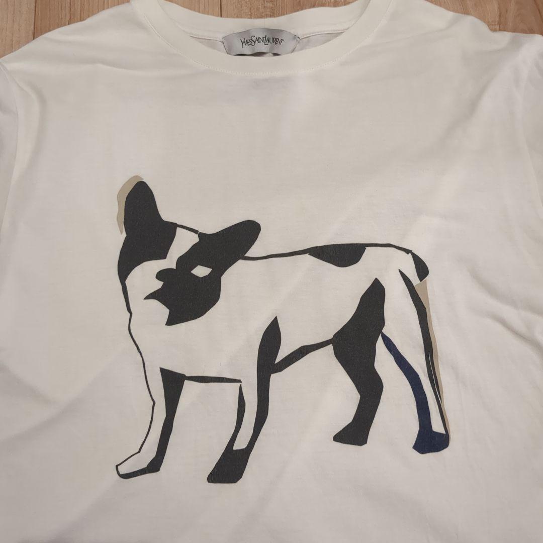 イブサンローラン　ドッグプリントTシャツ