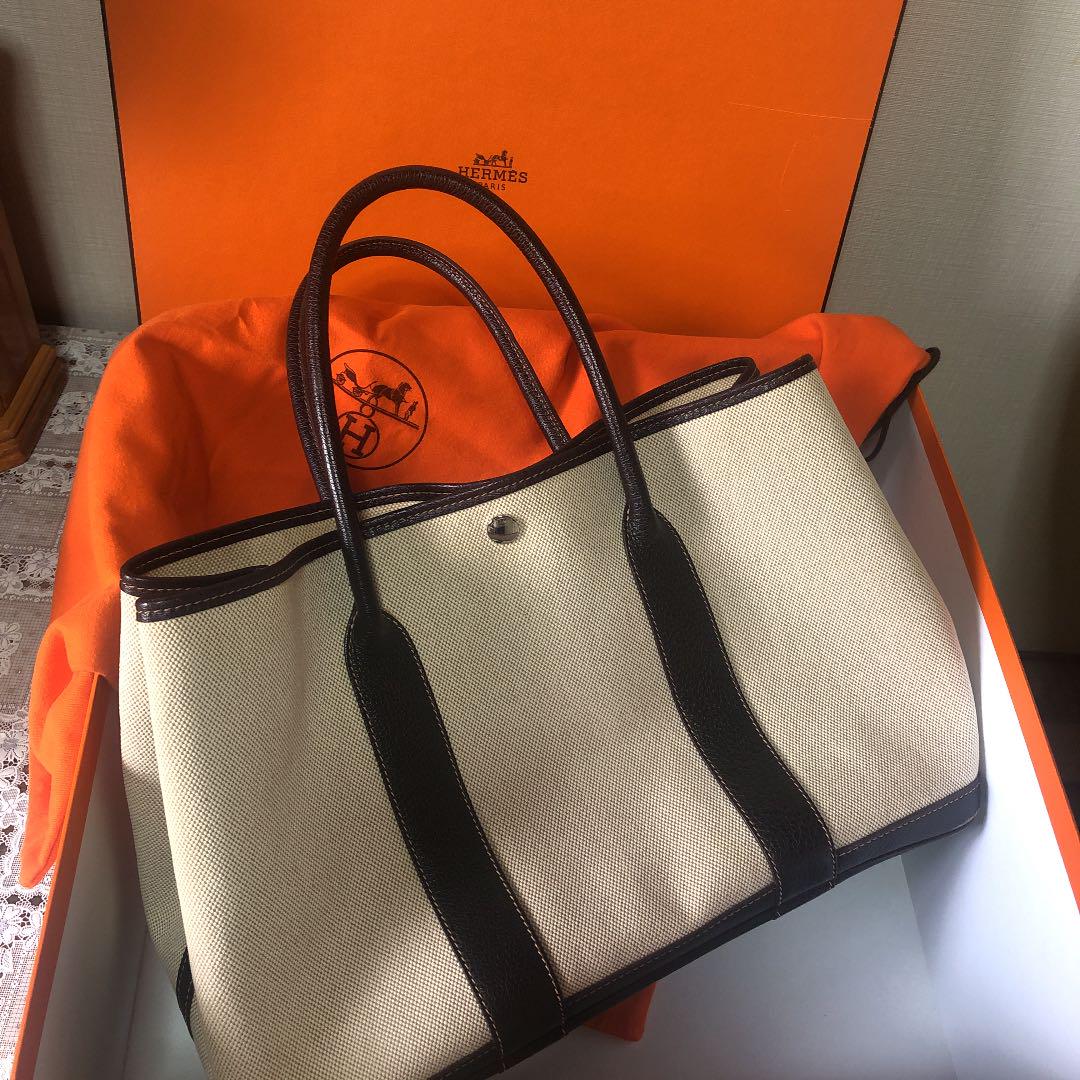 ブラウン系保障できるエルメス ガーデンパーティーPM トートバッグ