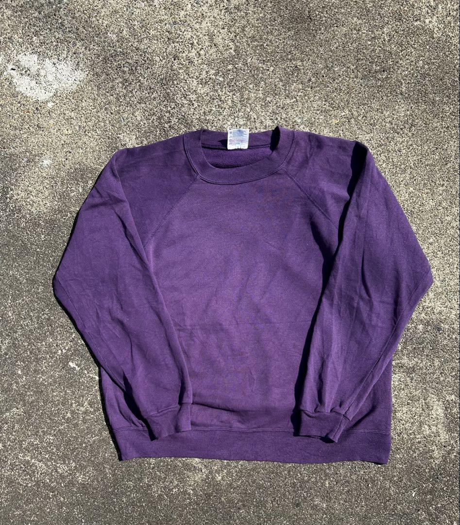 90s Hanes 無地スウェット 紫 ボックスシルエット