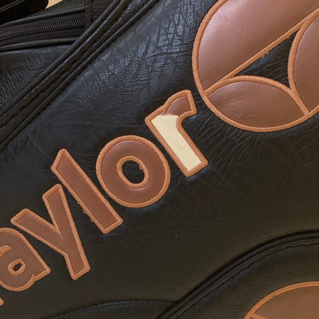 【D D】テーラーメイド キャディバッグ 9型 ブラック×ブラウン 美品】TaylorMade テーラーメイド テーラーメード 軽量キャディ
