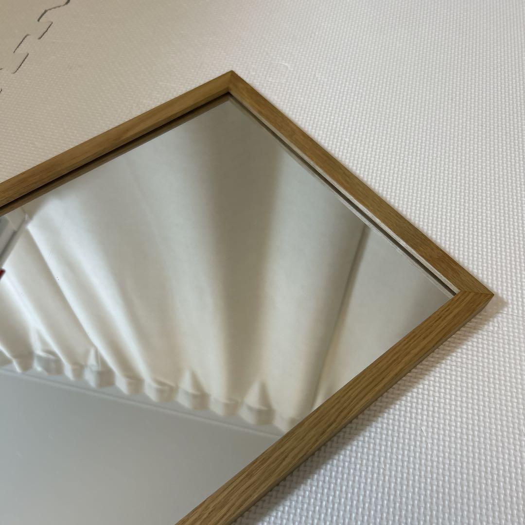 【美品・送料込み】無印良品 壁につけられる家具 ミラー 中 オーク材