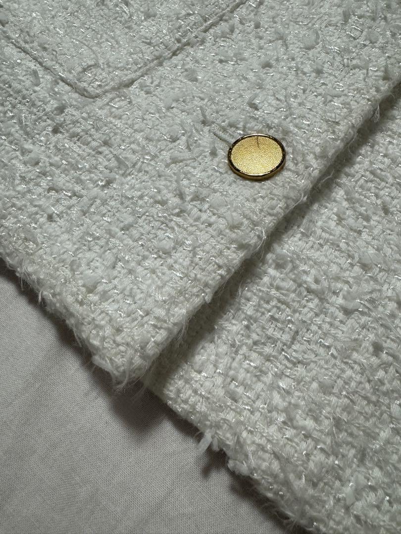 UNITED ARROWS ファンシーツイード ノーカラー ベスト