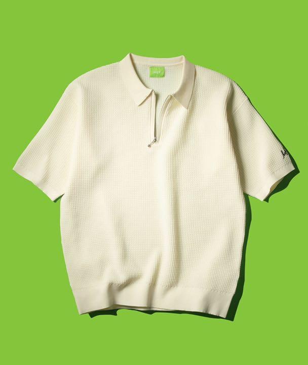 【おトク】
 SCRIPT オフホワイト ポロシャツ HUF  POLO ポロシャツ