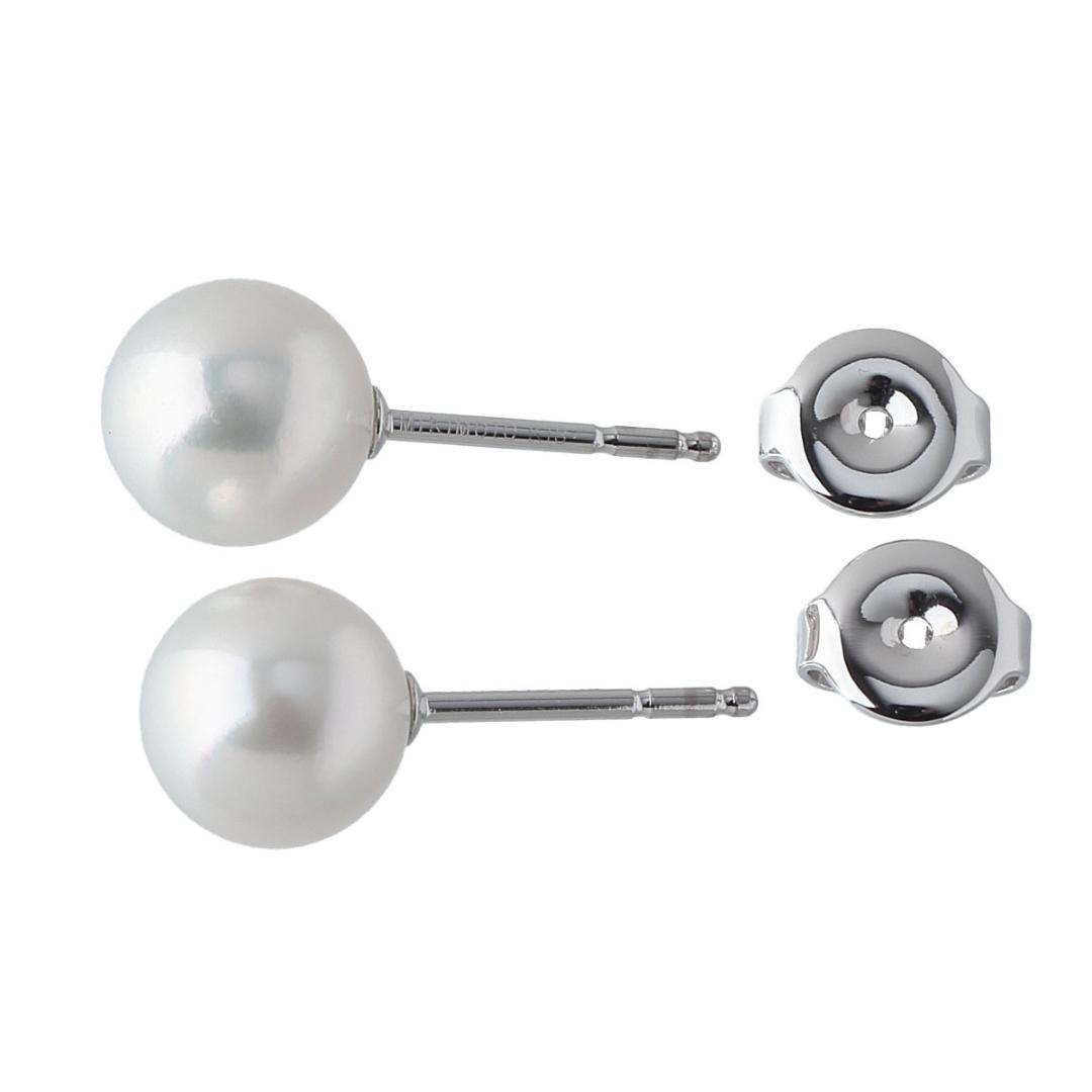 ミキモト パール ピアス アコヤパール7.7mm K18WG【21289】