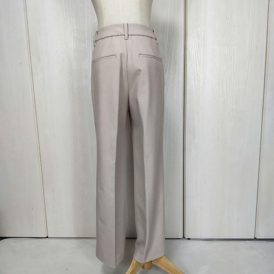 【美品】プラステ ノーカラー セットアップ ビジネス ベージュ S パンツスーツ