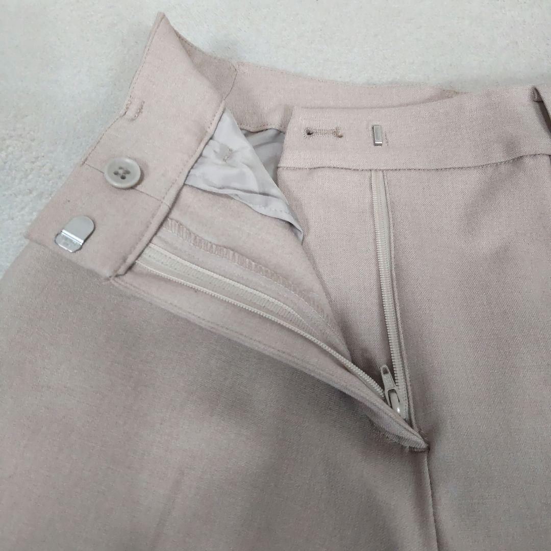 【美品】プラステ ノーカラー セットアップ ビジネス ベージュ S パンツスーツ